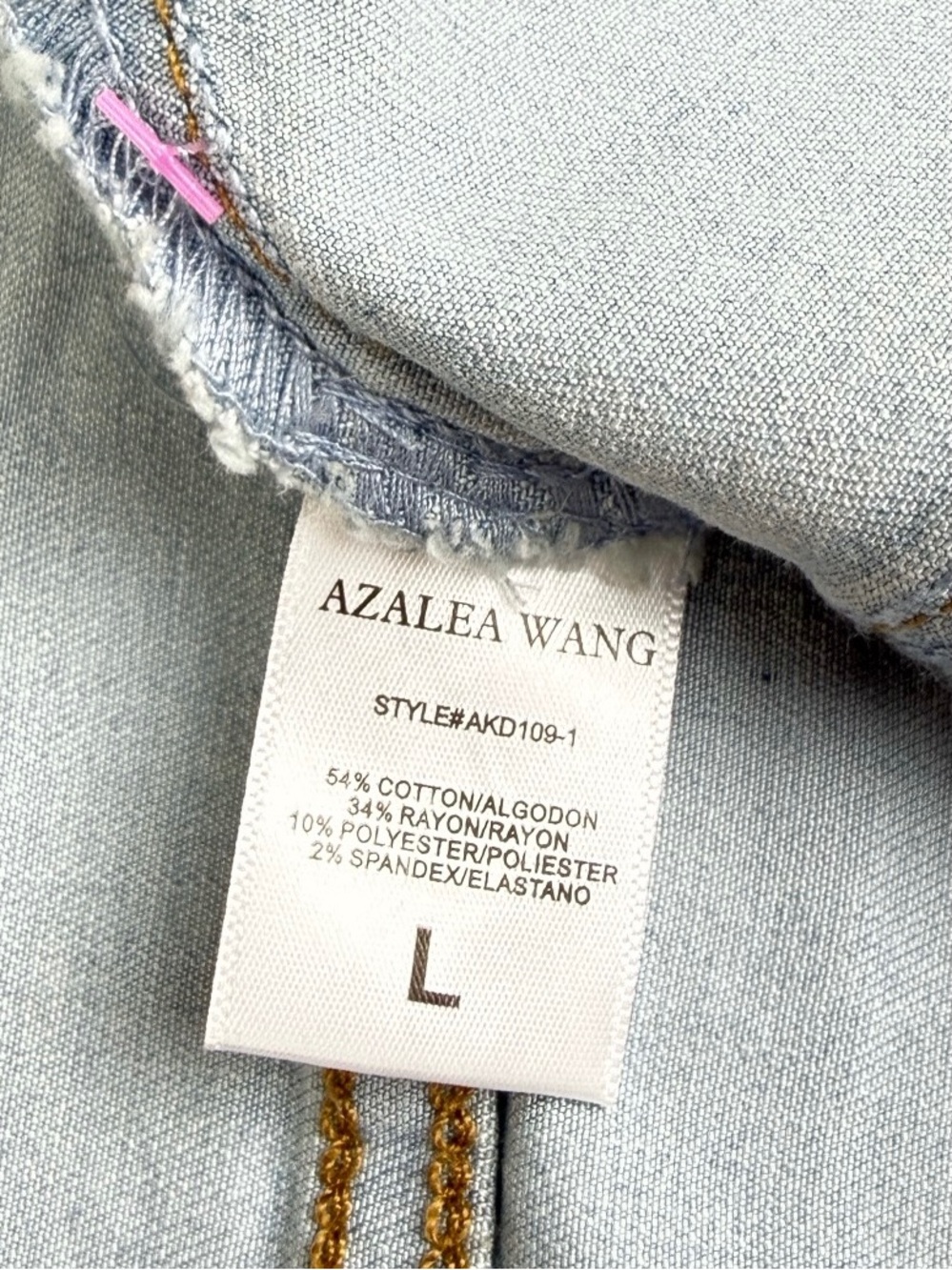 Azalea Wang Gonna Love Me Waterfall Rhinestone Denim Shorts Festival Boho Large - Picture 15 of 16